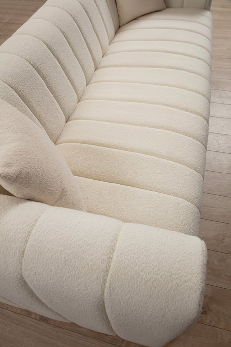 Atelier Del Sofa Sofá de 3 Plazas Crema Poliéster